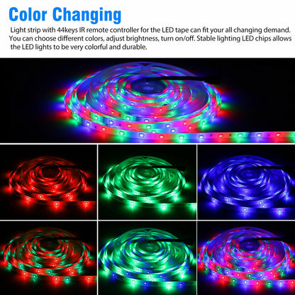 RGB LED Strip Lights — 32ft Color Changing Room & Gaming Setup