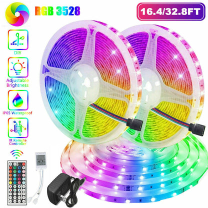 RGB LED Strip Lights — 32ft Color Changing Room & Gaming Setup