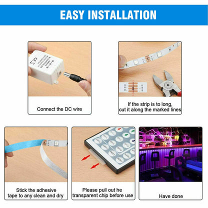RGB LED Strip Lights — 32ft Color Changing Room & Gaming Setup