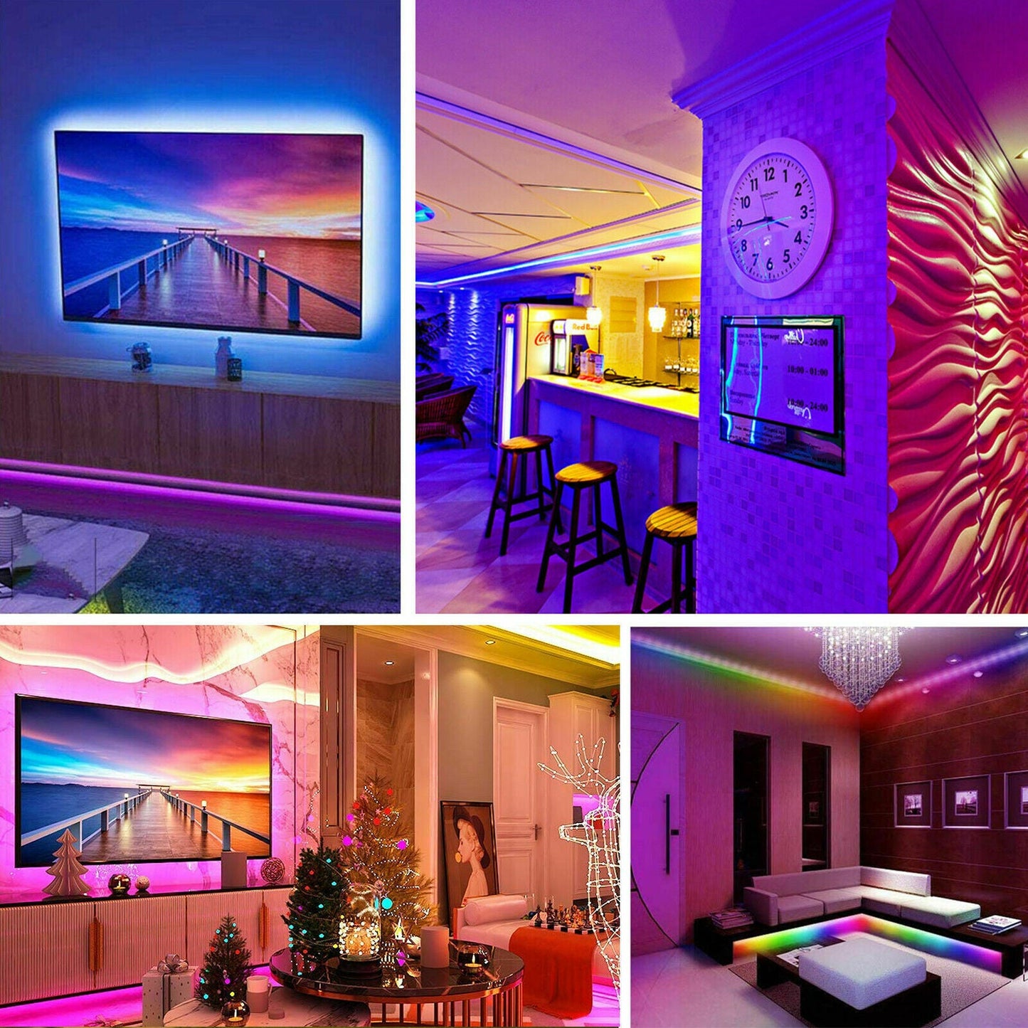 RGB LED Strip Lights — 32ft Color Changing Room & Gaming Setup